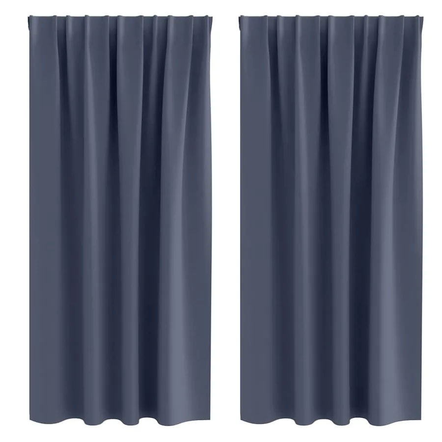 Rideaux occultants avec anneaux 2 pcs Anthracite 175 x 140 cm - 2