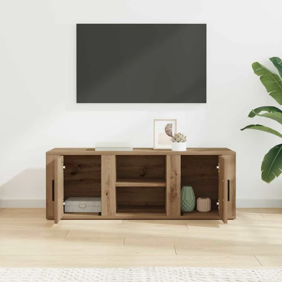 Meuble TV 100 x 31,5 x 35 cm Chêne artisanal Bois d'ingénierie - 4
