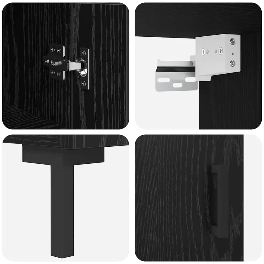 Haut Armoire Chêne noir 34,5 x 34 x 180 cm Bois d'ingénierie - 11
