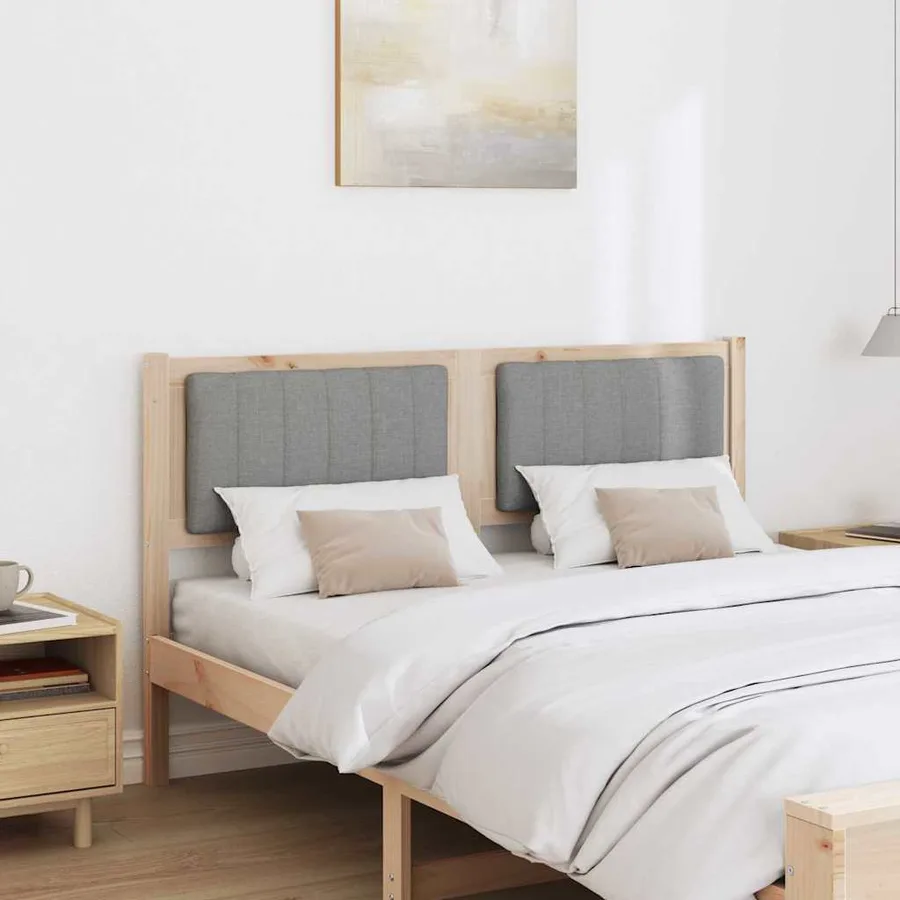 Tête de lit capitonnée Marron 140 cm Pin massif - 3