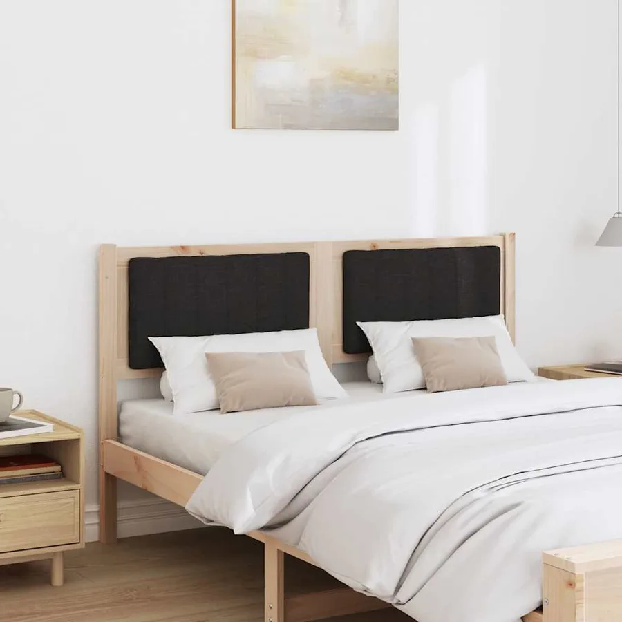 Tête de lit capitonnée Marron 140 cm Pin massif - 3