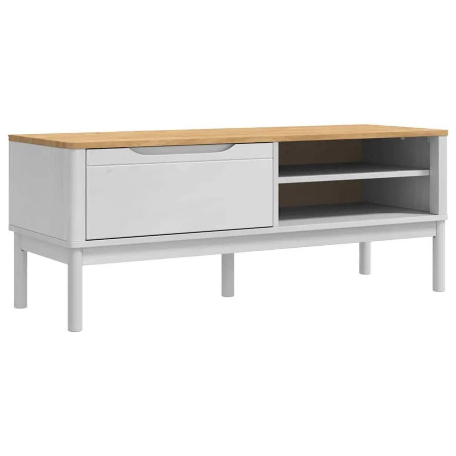 Banc de couloir FLORO Blanc 115 x 40 x 45 cm Bois de Pin Massif - 2