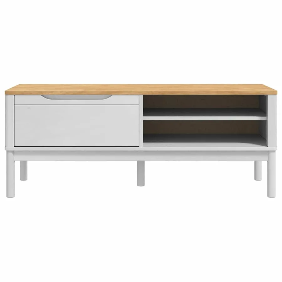 Banc de couloir FLORO Blanc 115 x 40 x 45 cm Bois de Pin Massif - 6