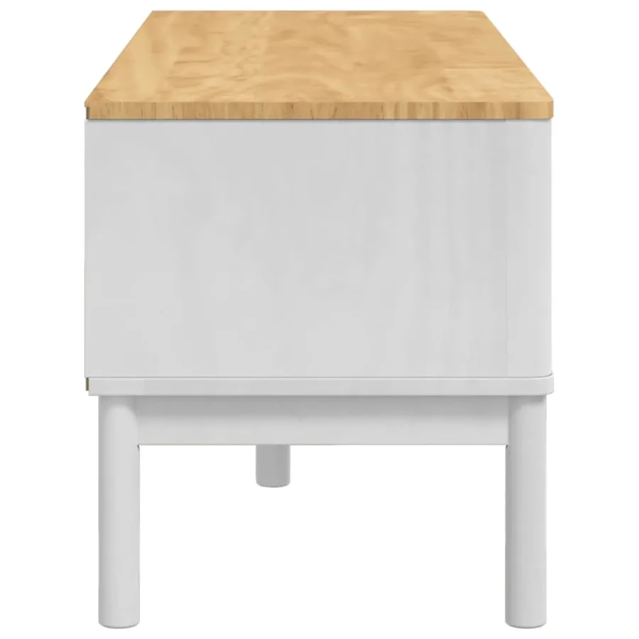 Banc de couloir FLORO Blanc 115 x 40 x 45 cm Bois de Pin Massif - 7