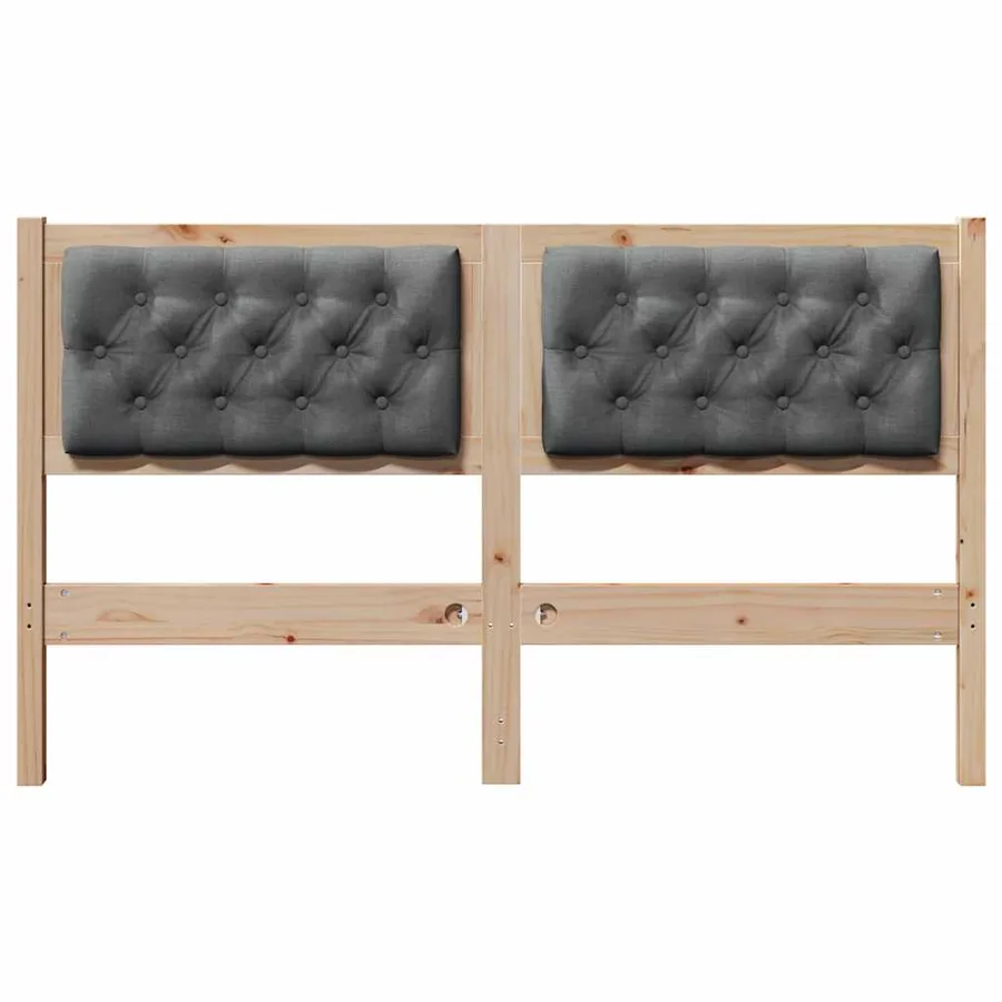 Tête de lit marron et gris foncé 150 cm Bois massif en pin - 4