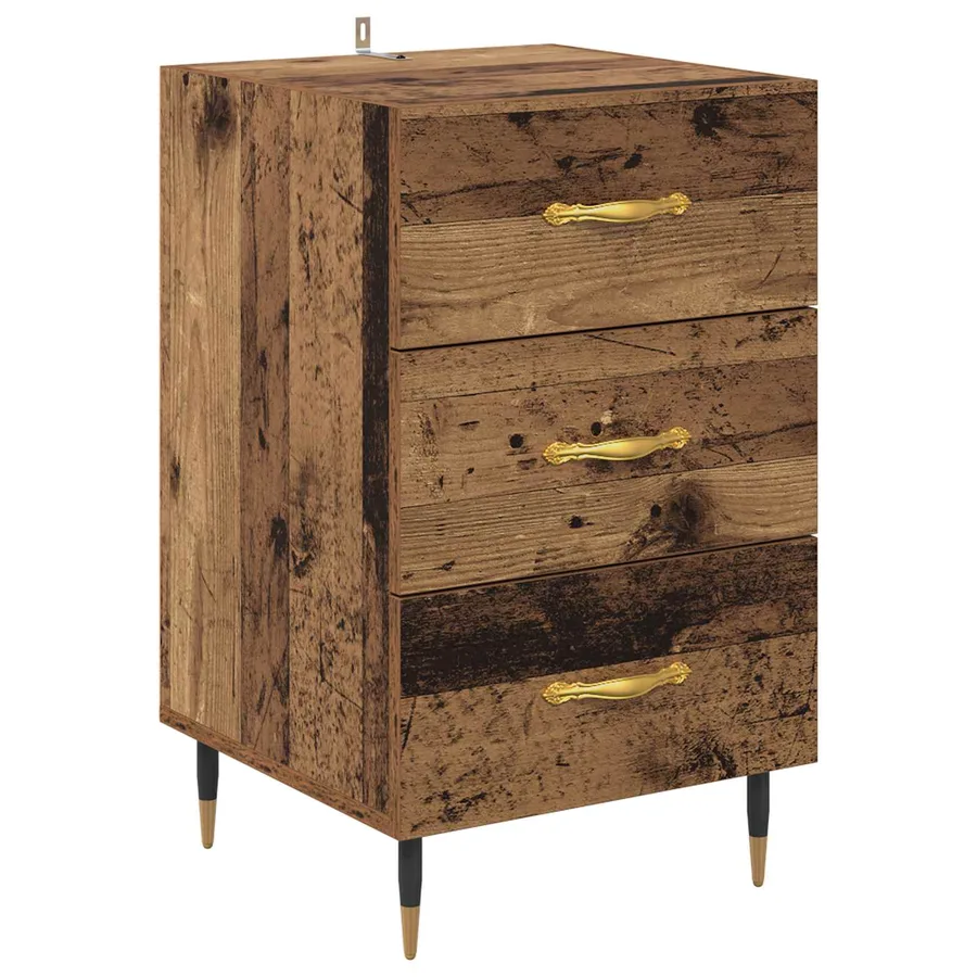 Cabinet de chevet Bois ancien 40 x 40 x 66 cm Bois d'ingénierie - 2