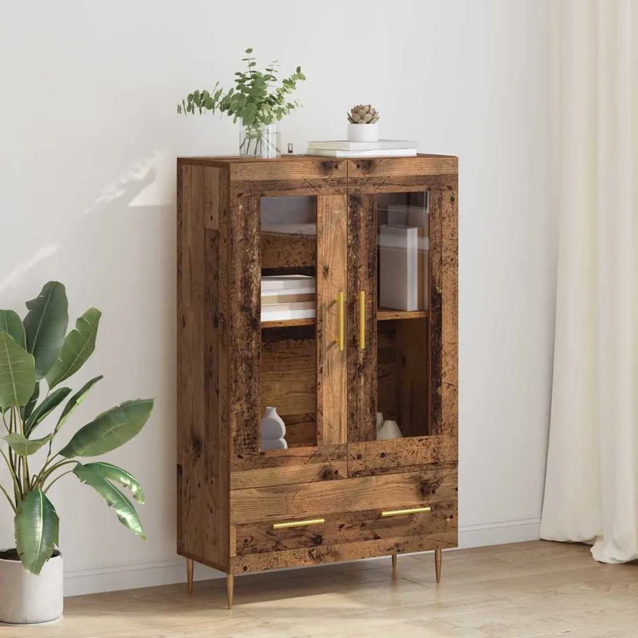 Haut Armoire avec tiroir Bois Ancien 69,5 x 31 x 115 cm