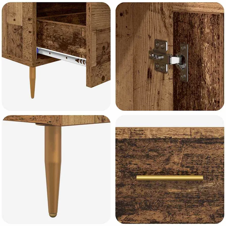 Haut Armoire avec tiroir Bois Ancien 69,5 x 31 x 115 cm - 9