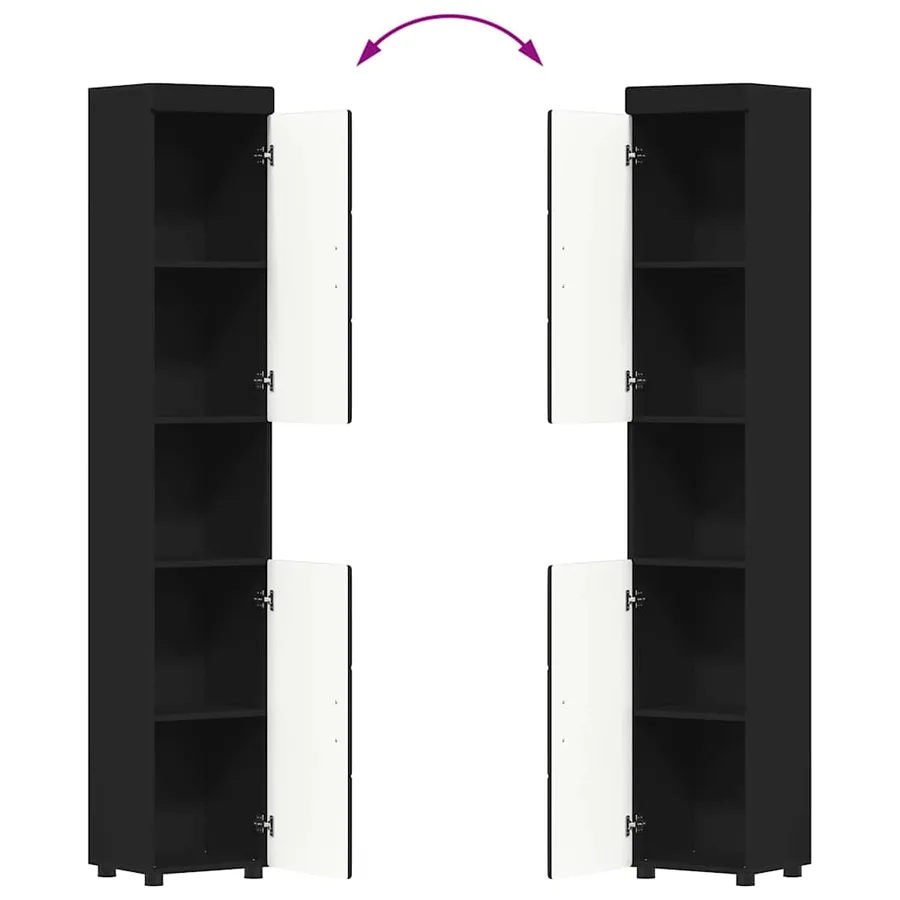 Ensemble de mobilier de salle de bain TULUM 5 pcs Noir - 15