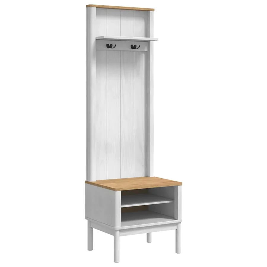 Meuble de couloir avec étagère FLORO Blanc 50 x 40 x 158 cm - 2