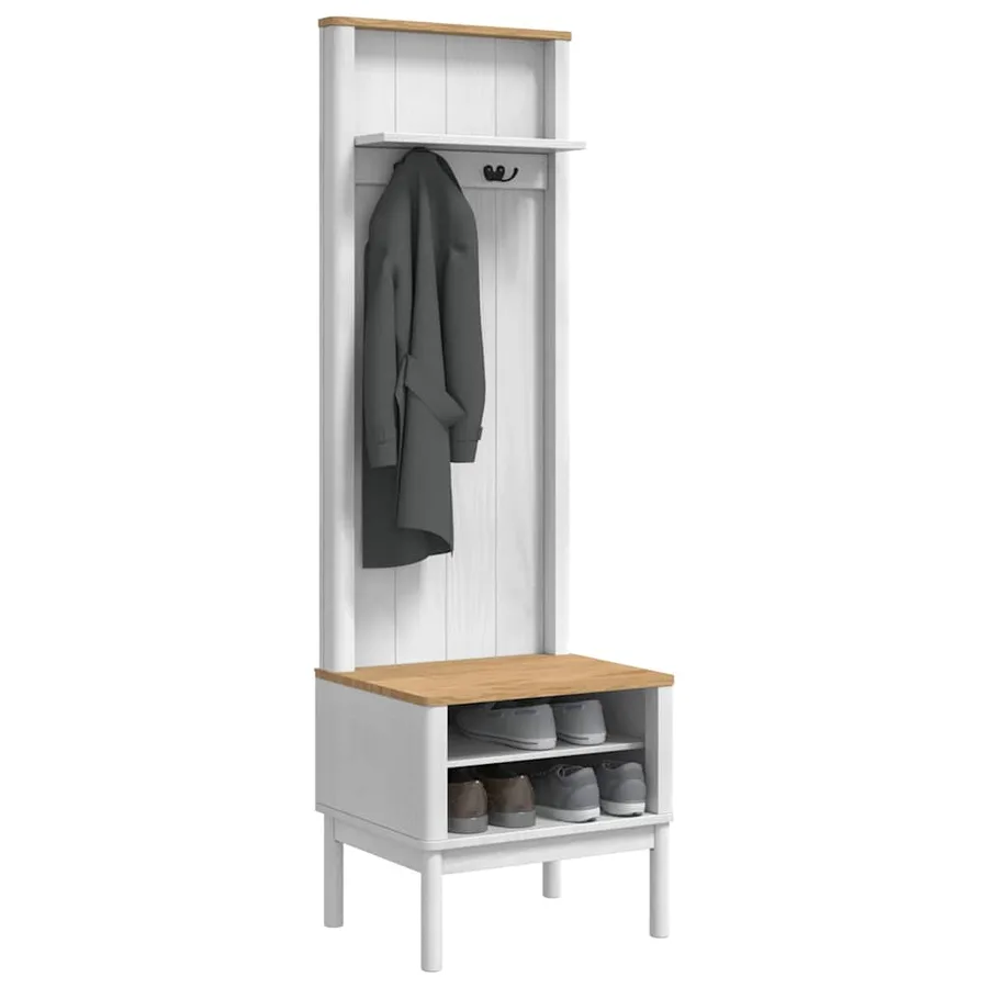 Meuble de couloir avec étagère FLORO Blanc 50 x 40 x 158 cm - 3