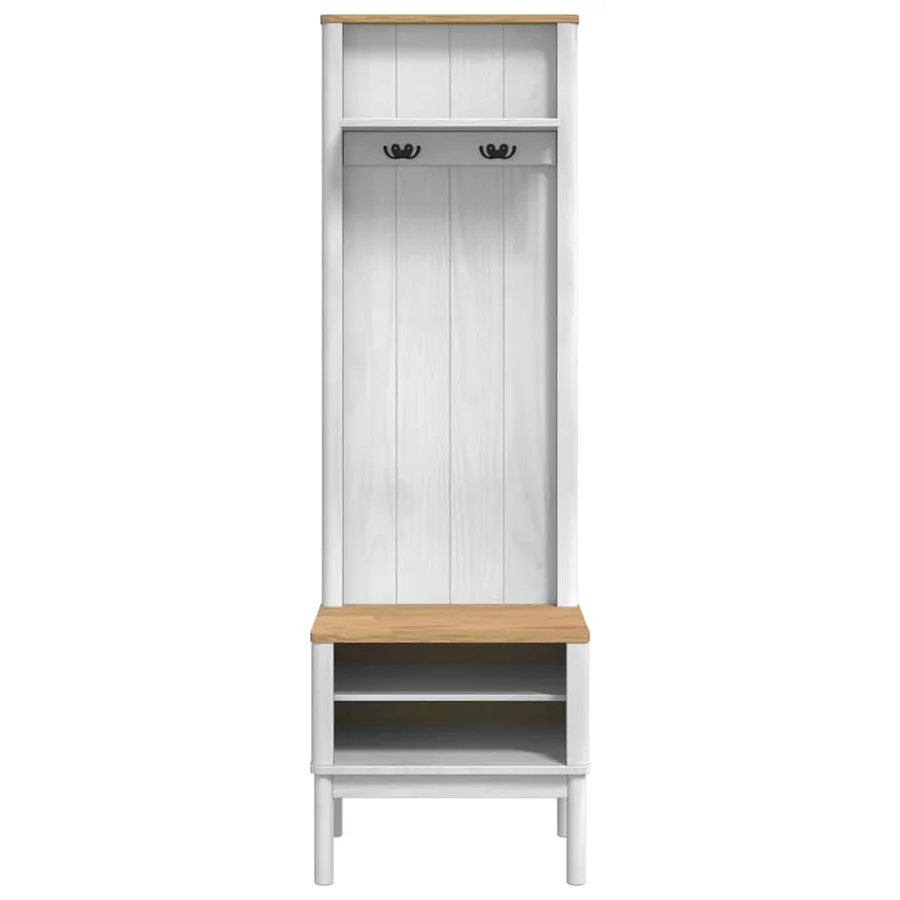 Meuble de couloir avec étagère FLORO Blanc 50 x 40 x 158 cm - 5
