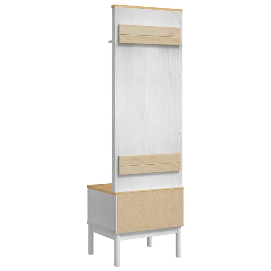 Meuble de couloir avec étagère FLORO Blanc 50 x 40 x 158 cm - 7
