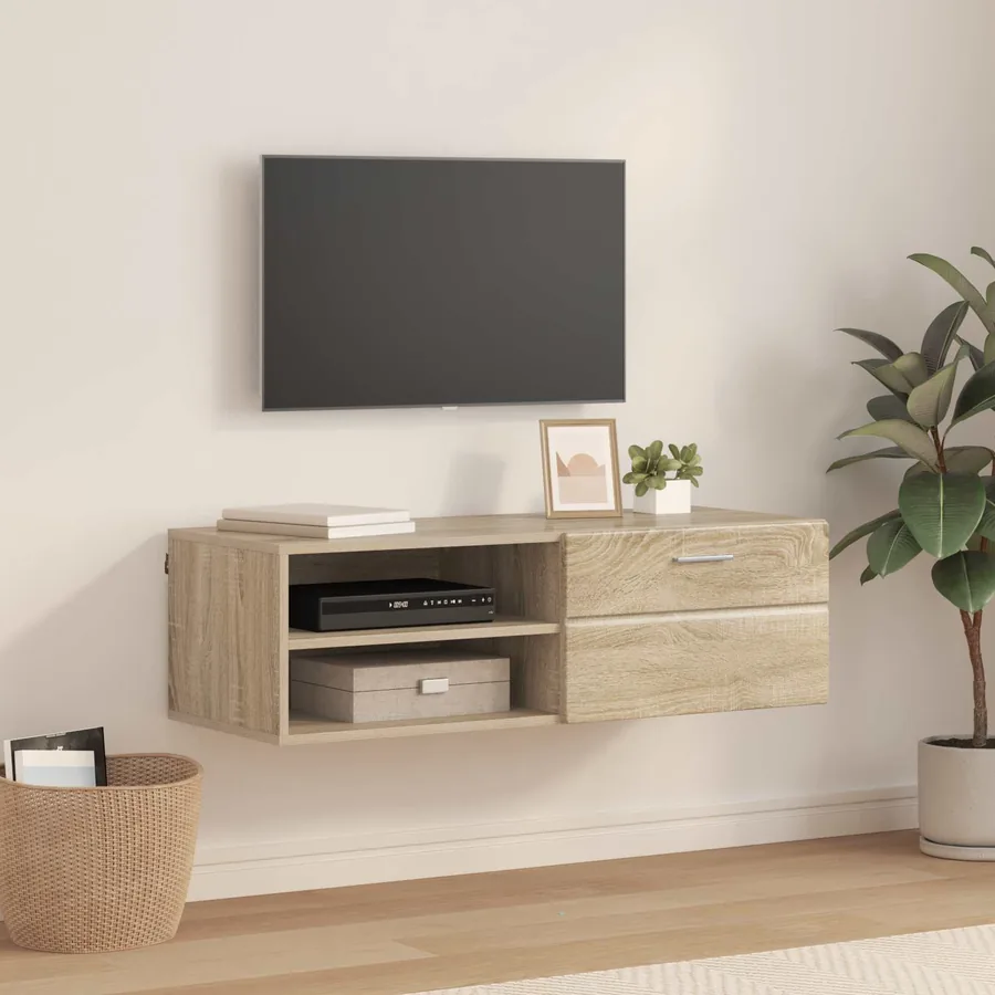 Cabinet en Bois avec tiroir Chêne Sonoma 100,5 x 39 x 30 cm