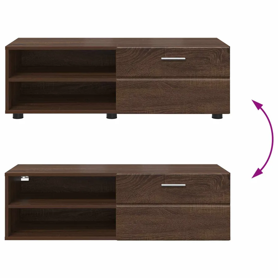 Cabinet en Bois Chêne brun 100,5 x 39 x 30 cm Bois d'ingénierie - 11