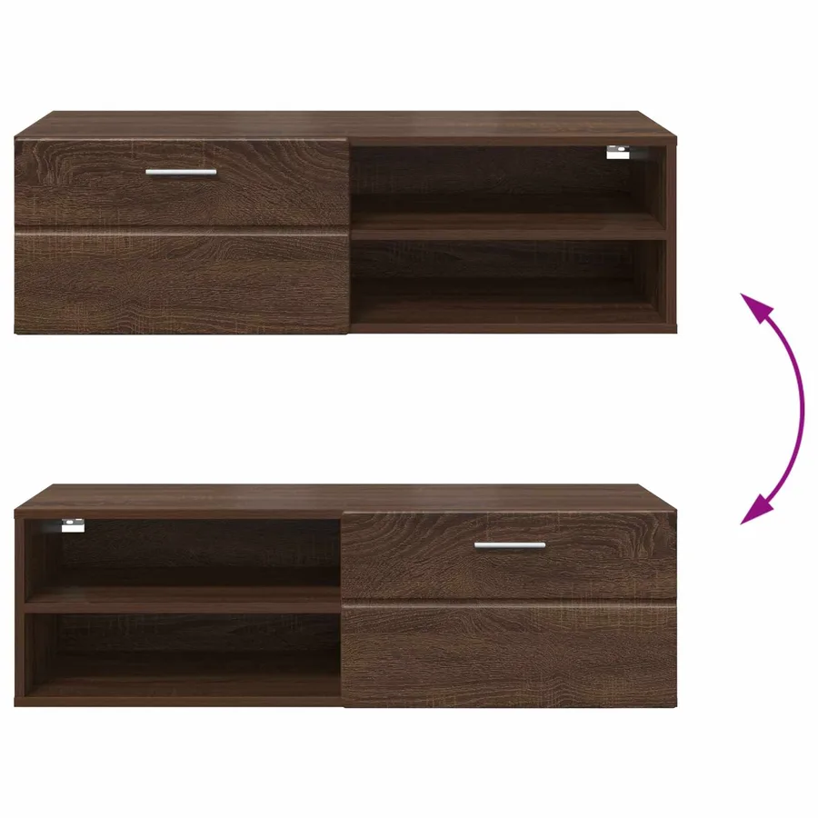 Cabinet en Bois Chêne brun 100,5 x 39 x 30 cm Bois d'ingénierie - 12