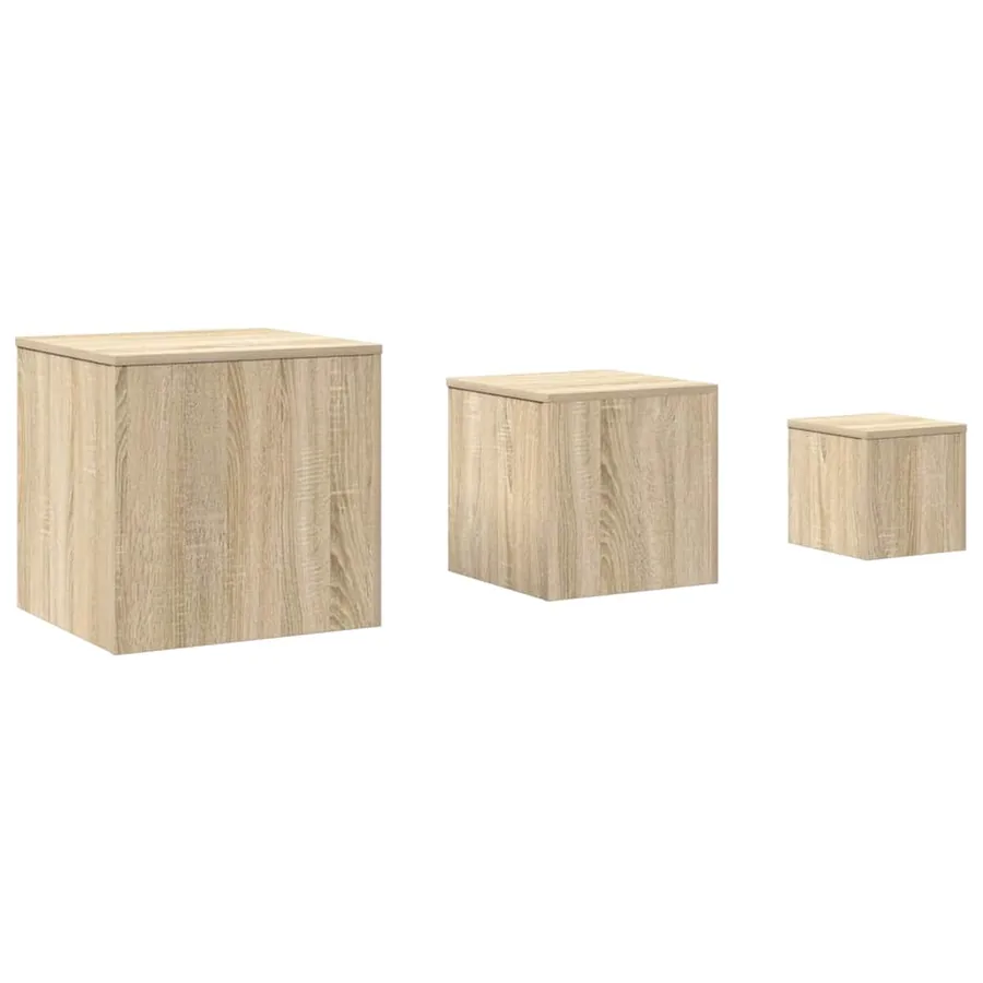 Tables d'appoint 3 pcs Chêne Sonoma Aggloméré - 2
