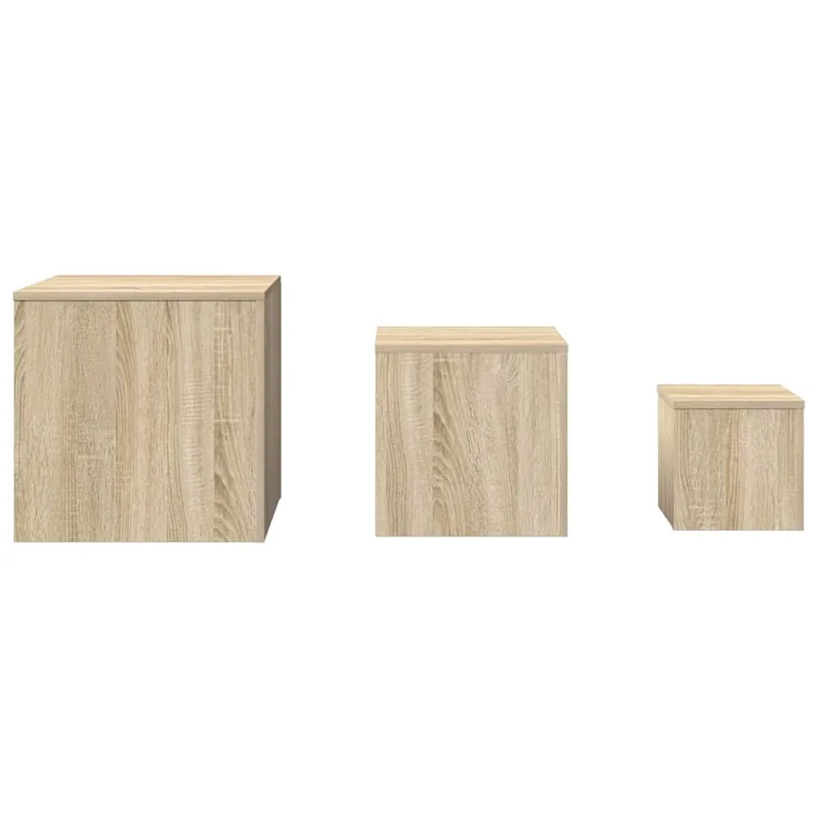 Tables d'appoint 3 pcs Chêne Sonoma Aggloméré - 4