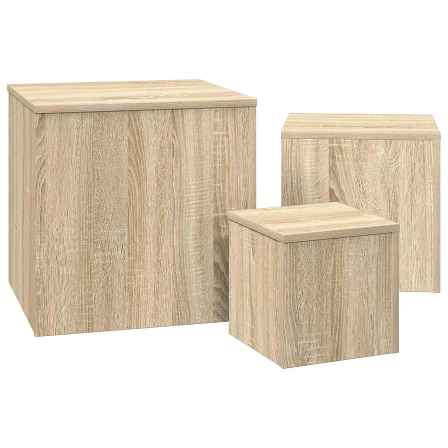 Tables d'appoint 3 pcs Chêne Sonoma Aggloméré - 5