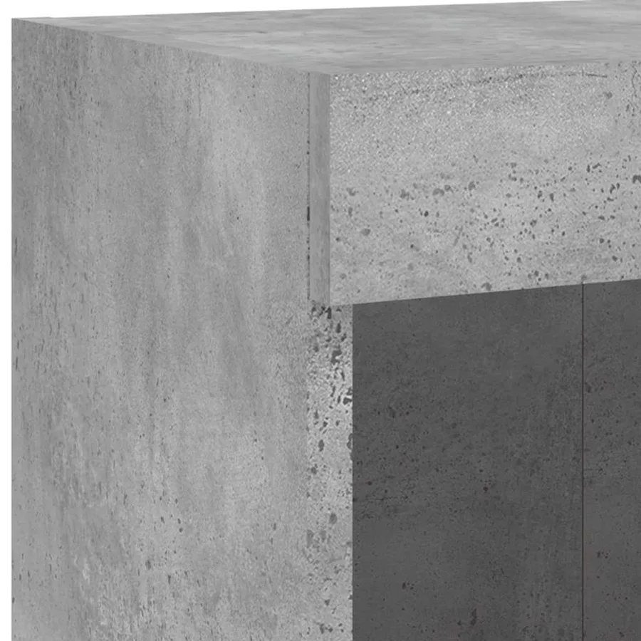 Unités murales TV avec LED 5 pcs gris béton bois d'ingénierie - 11
