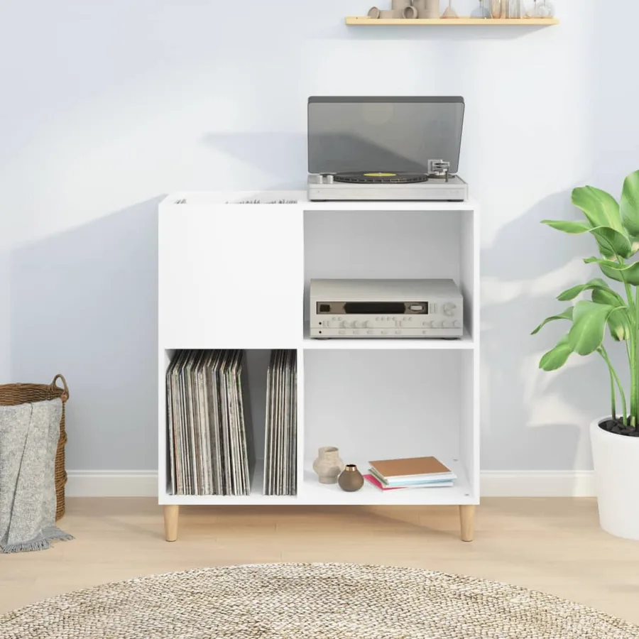 Armoire à disques blanc 84,5x38x89 cm bois d'ingénierie - 3
