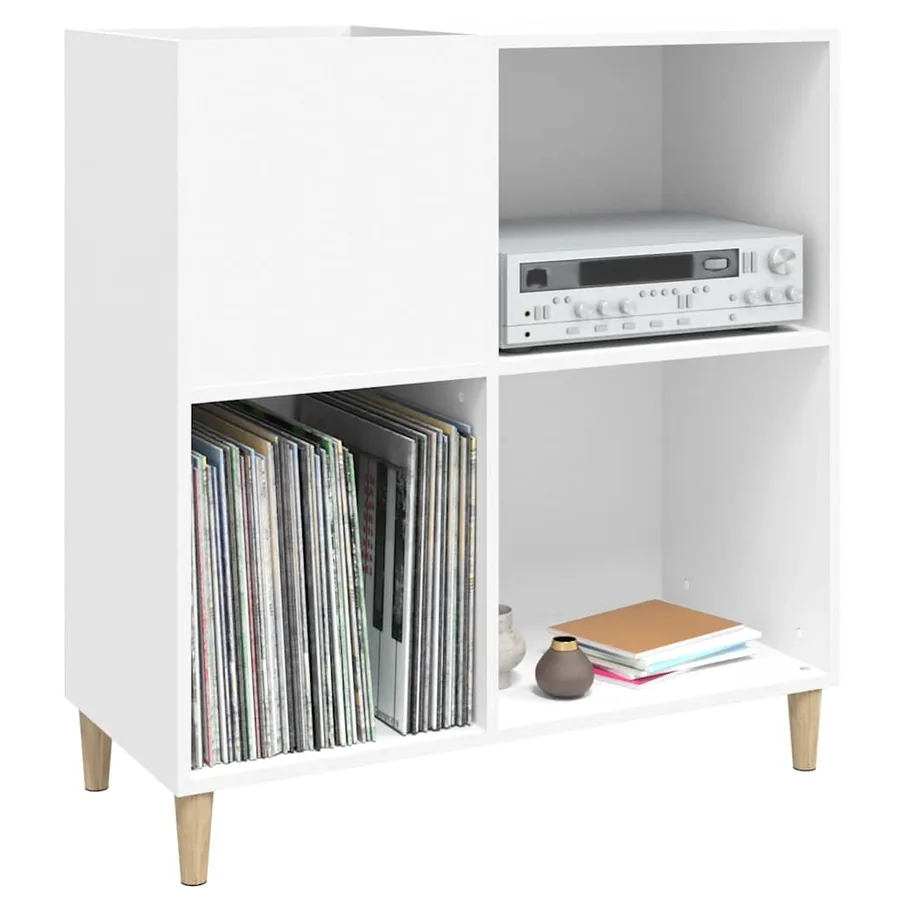 Armoire à disques blanc 84,5x38x89 cm bois d'ingénierie - 4