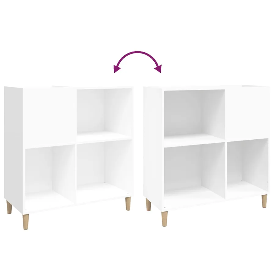 Armoire à disques blanc 84,5x38x89 cm bois d'ingénierie - 7