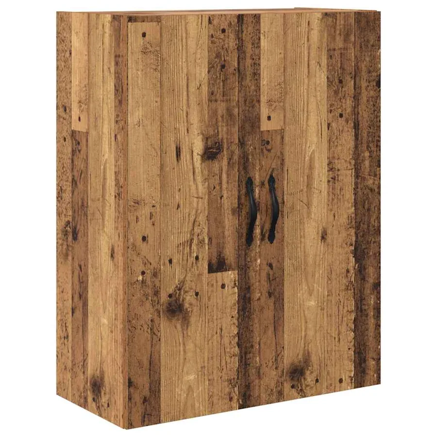 Haut Armoire 2 pcs Bois ancien Bois d'ingénierie et verre - 7