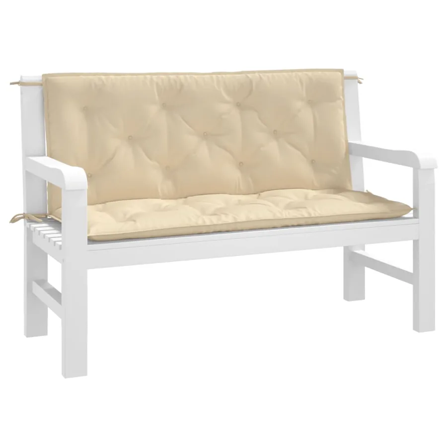 Coussins de banc jardin lot de 2 beige 120x50x7 cm tissu Oxford - 3
