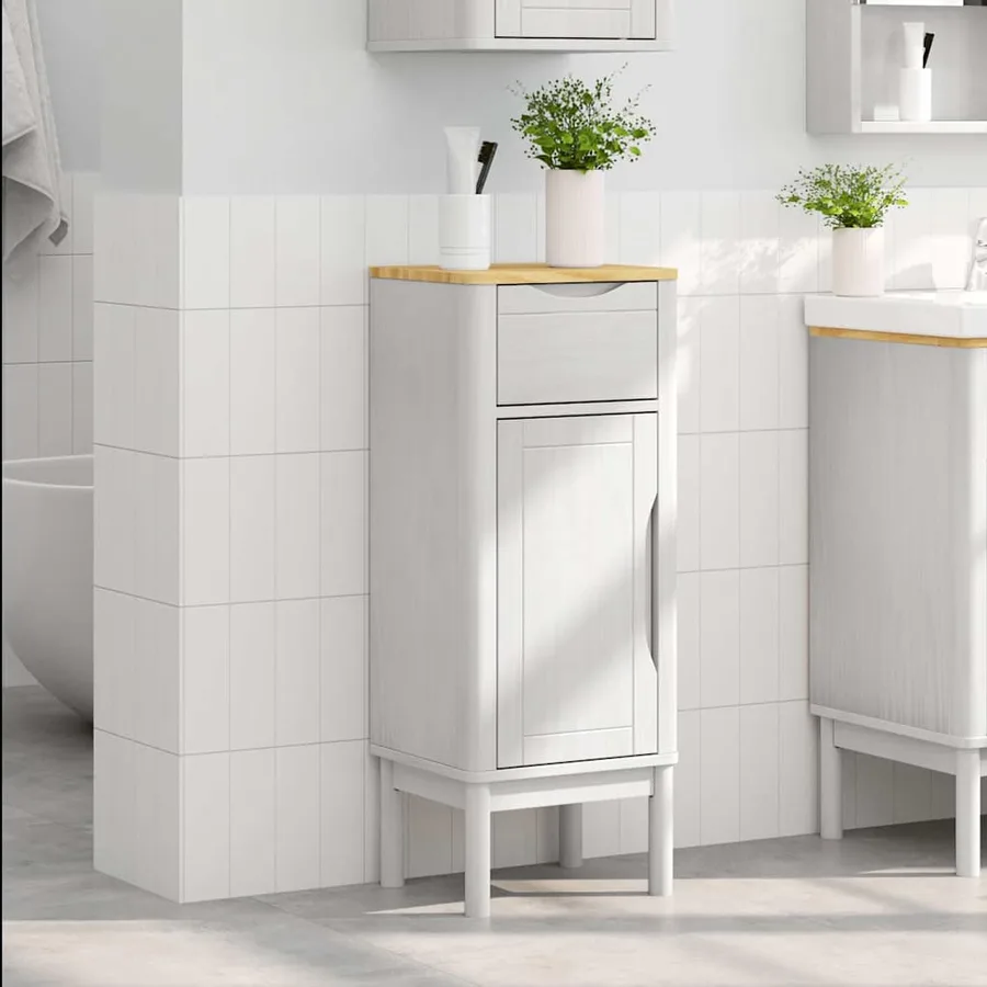 Armoire de salle de bain avec porte FLORO Blanc 35 x 30 x 90 cm - 4