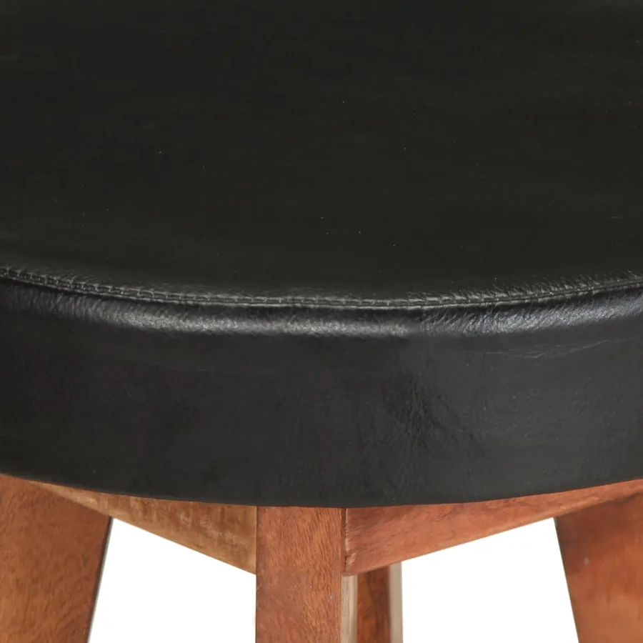 Tabourets de bar 2 pcs Cuir véritable et bois d'acacia solide - 6