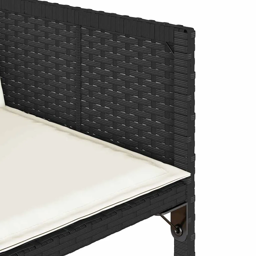 Chaises de jardin lot de 4 avec coussins noir résine tressée - 10