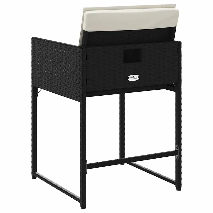 Chaises de jardin lot de 4 avec coussins noir résine tressée - 7