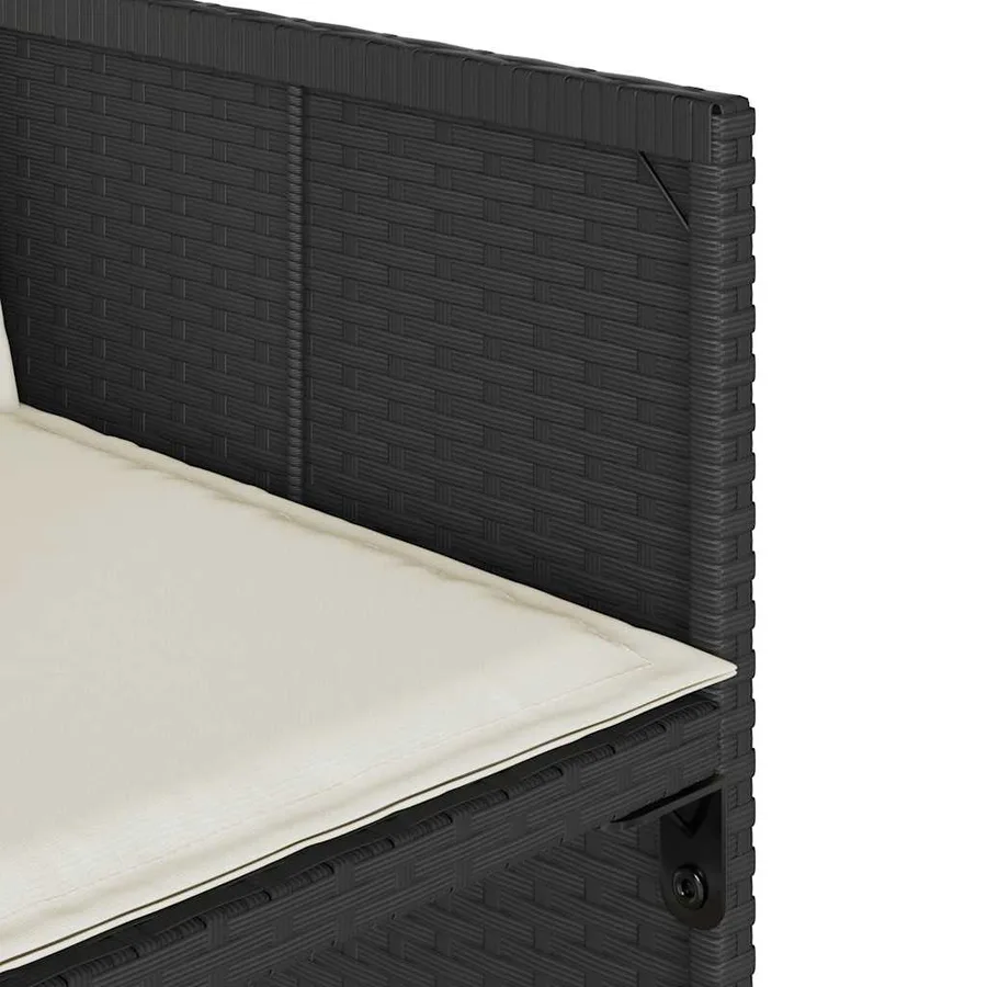 Chaises de jardin lot de 4 avec coussins noir résine tressée - 10