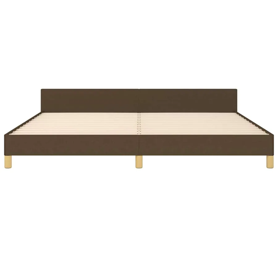Cadre de lit sans matelas marron foncé 200x200 cm tissu - 5