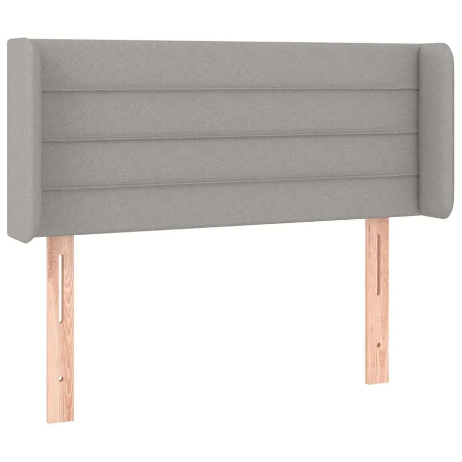 Tête de lit avec oreilles Gris clair 103x16x78/88 cm Tissu - 2