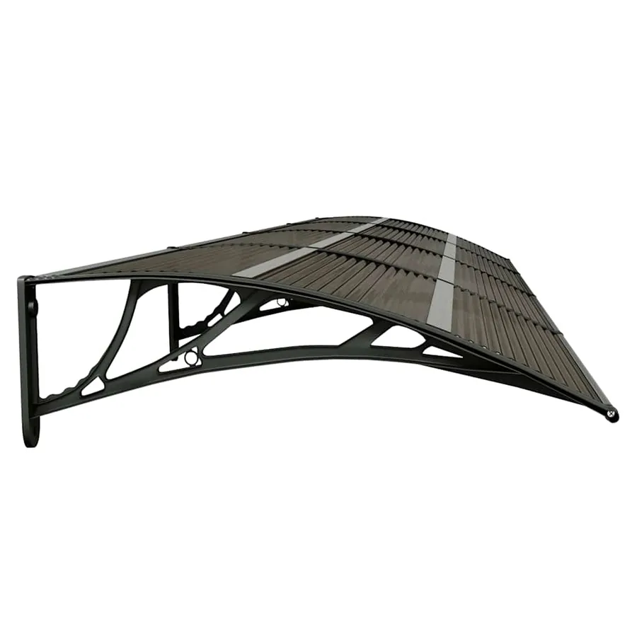 Auvent de porte Noir 350x75 cm Polycarbonate - 4