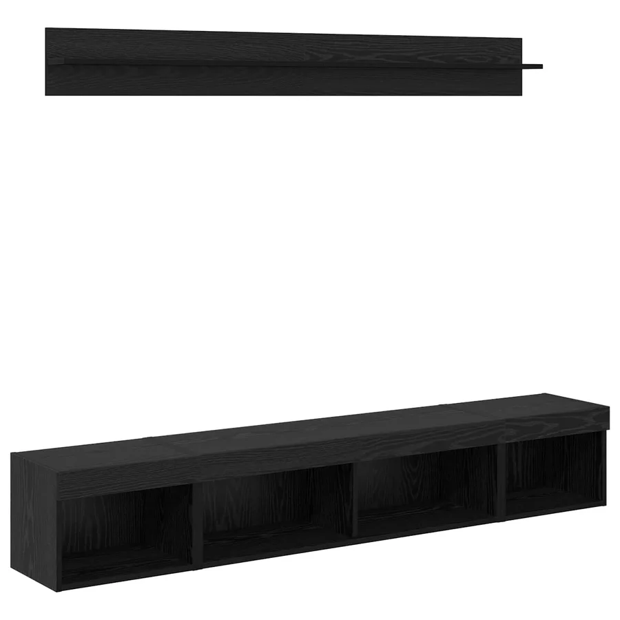 Ensemble de meuble TV mural 5 pcs Chêne noir Bois d'ingénierie - 2