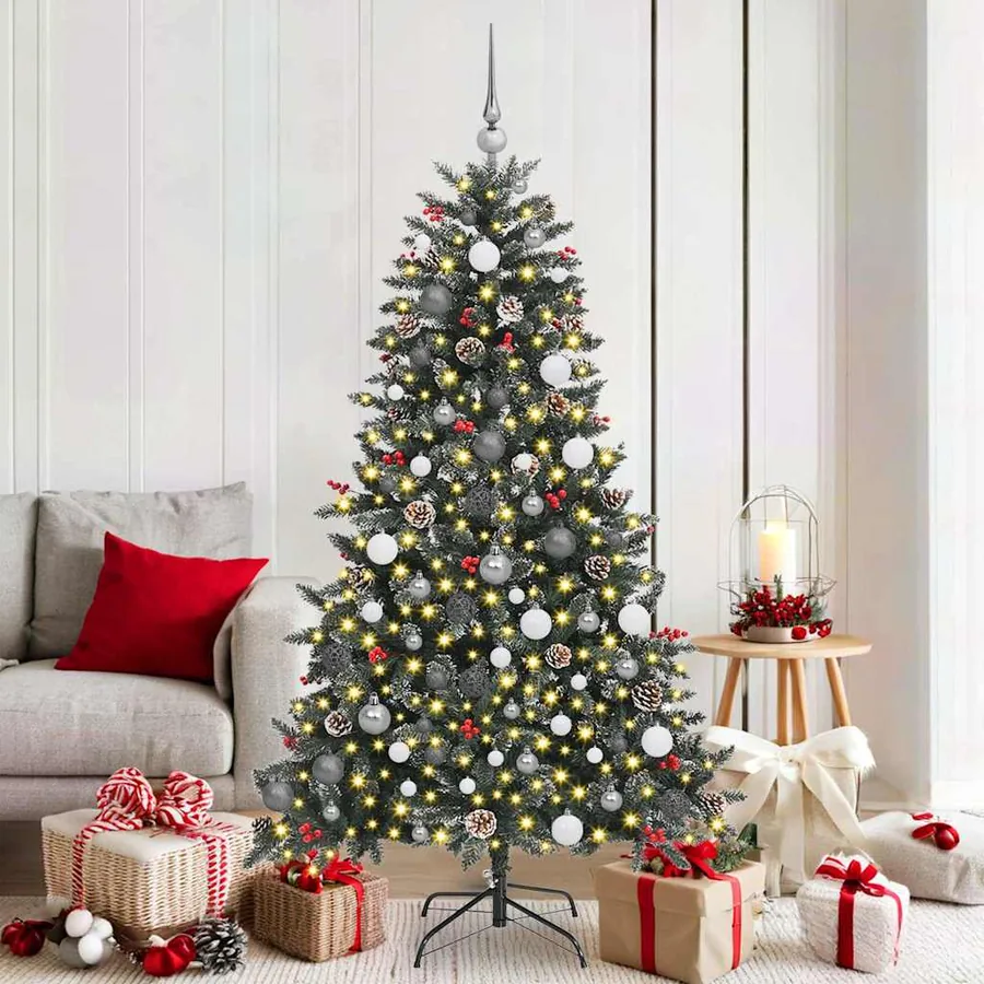 Sapin de Noël artificiel Vert 180 cm PVC, plastique et acier