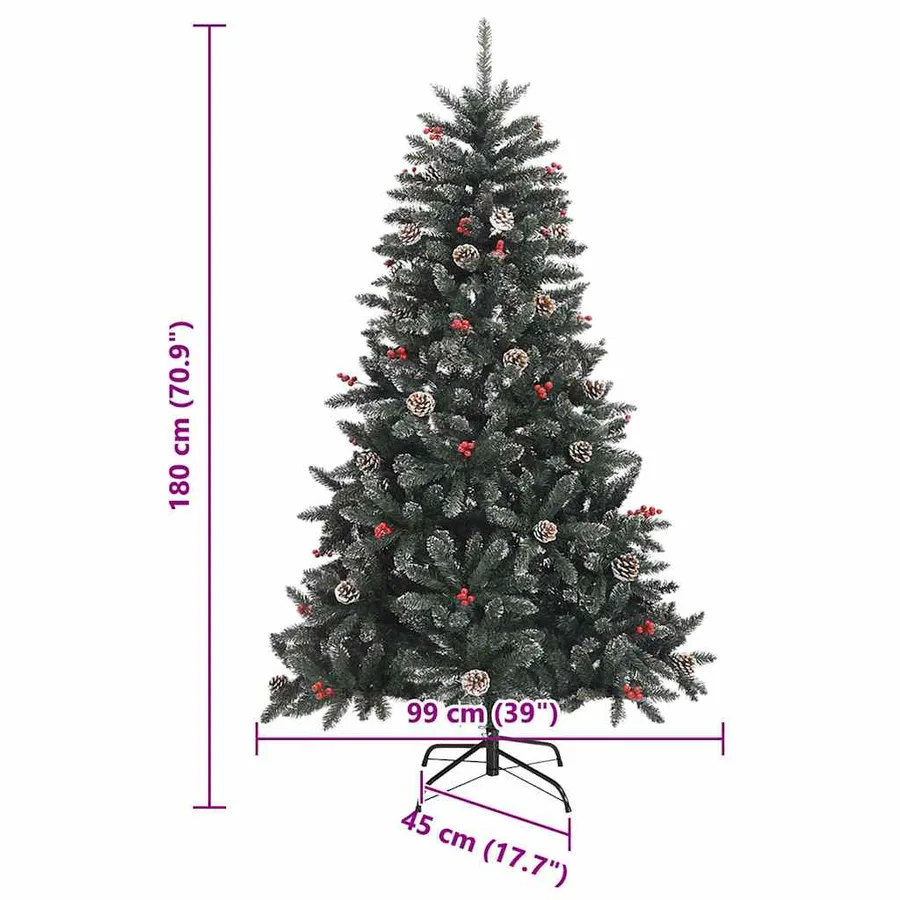 Sapin de Noël artificiel Vert 180 cm PVC, plastique et acier - 19