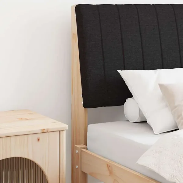Tête de lit capitonnée Noir 75 cm Pin massif