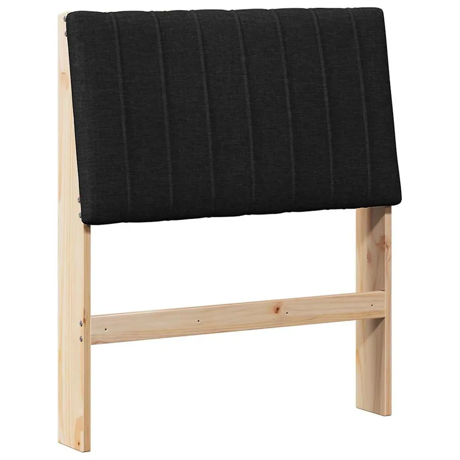 Tête de lit capitonnée Noir 75 cm Pin massif - 2