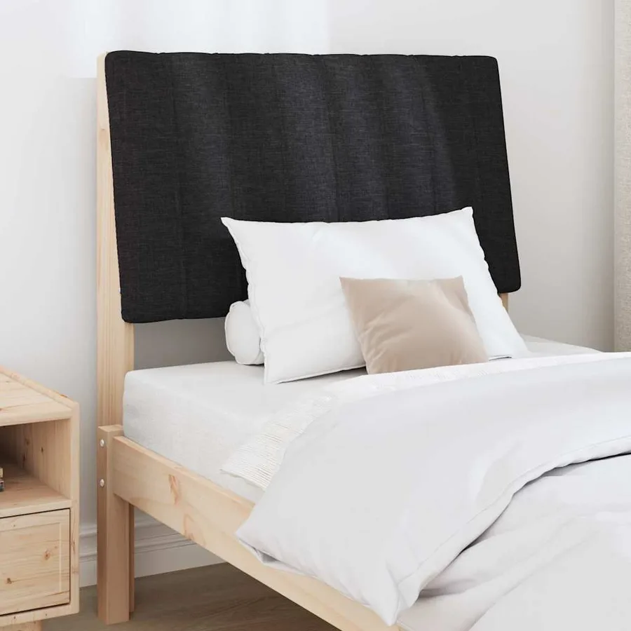 Tête de lit capitonnée Noir 75 cm Pin massif - 3