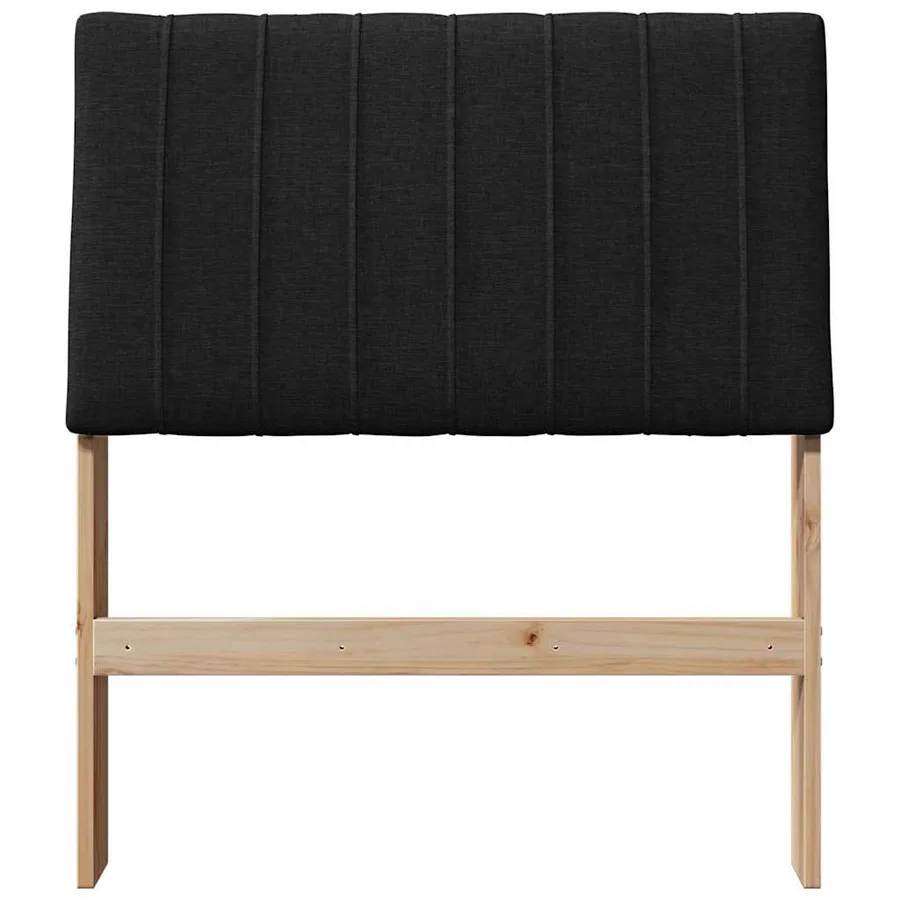 Tête de lit capitonnée Noir 75 cm Pin massif - 4
