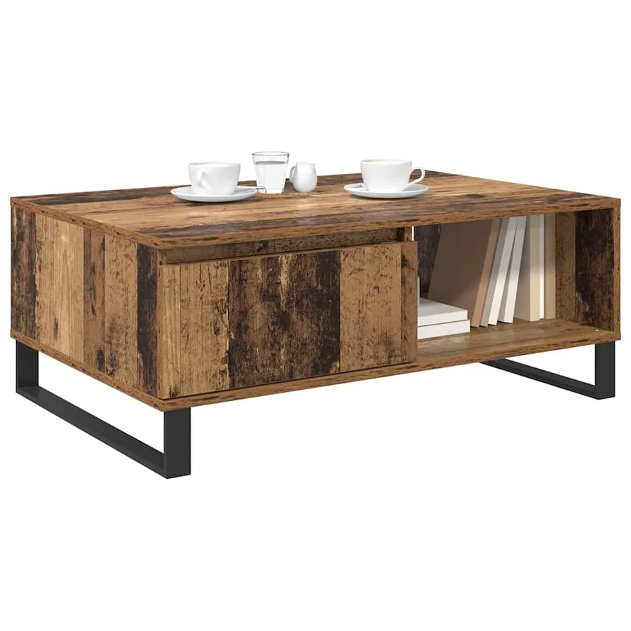 Table basse Bois Ancien 90 x 60 x 35 cm Bois d'ingénierie - 3