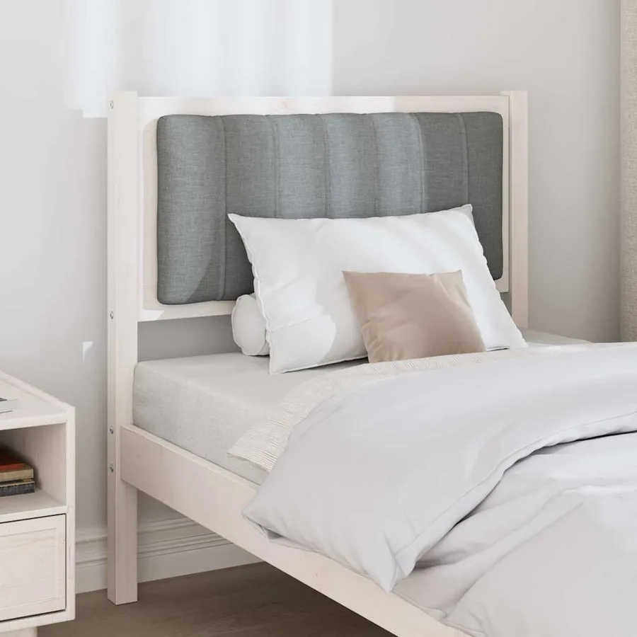 Tête de lit capitonnée avec tête de lit Blanc 80 cm Pin massif - 3