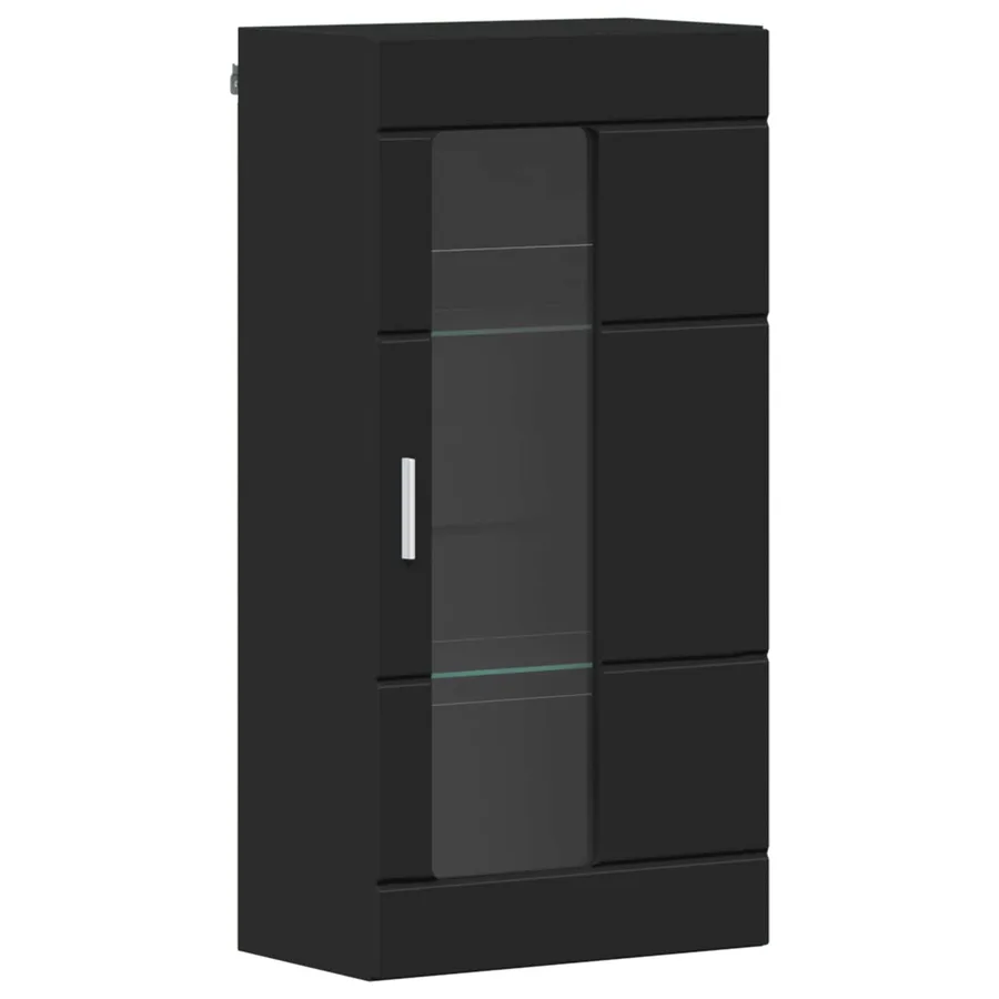 Cabinet en Bois Noir 50 x 29 x 100 cm Bois d'ingénierie - 2