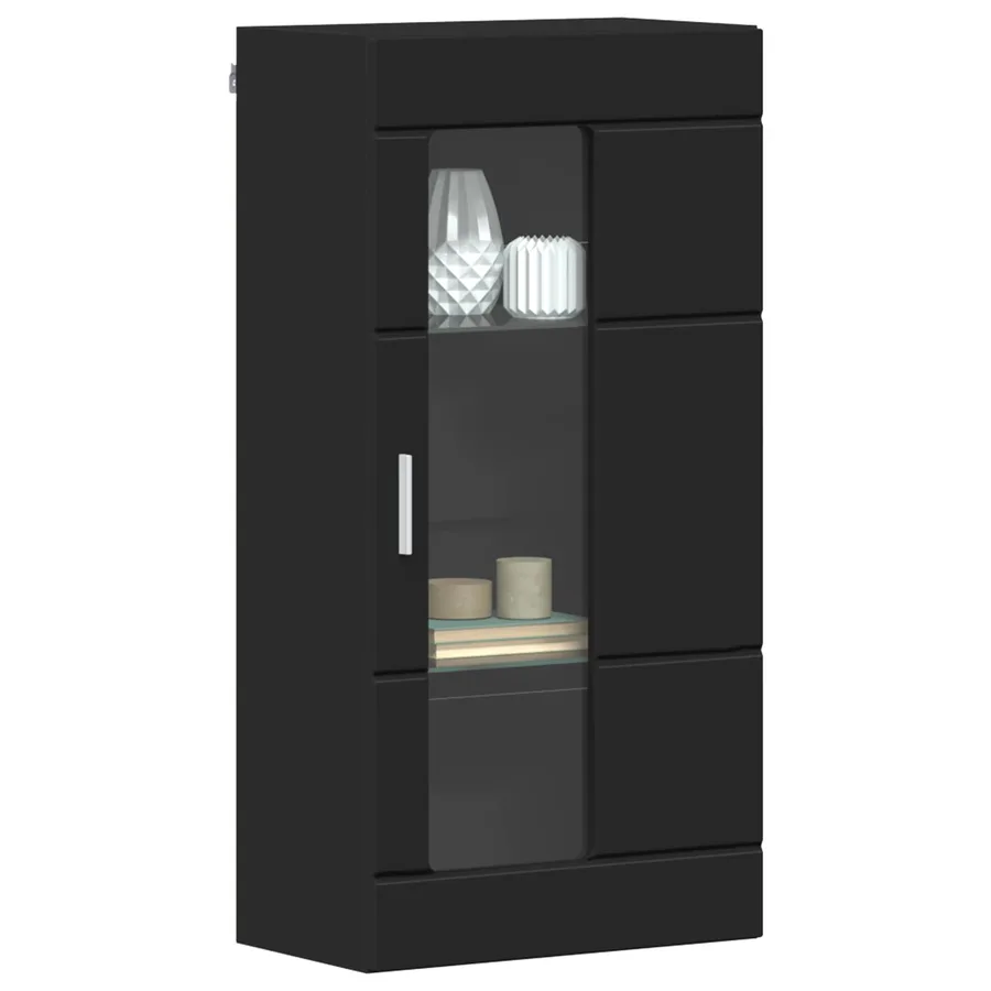Cabinet en Bois Noir 50 x 29 x 100 cm Bois d'ingénierie - 3