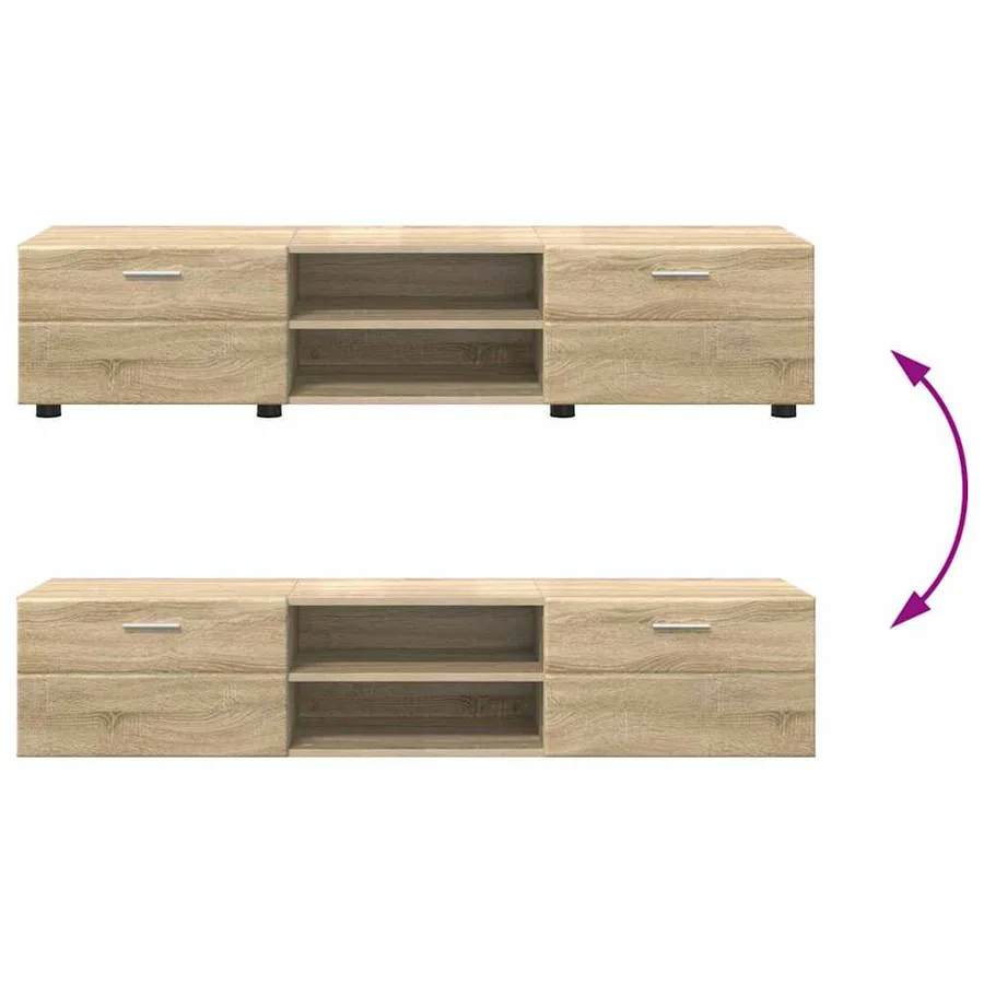 Ensemble meuble TV FLORIN 3 pcs Chêne Sonoma Bois d'ingénierie - 15