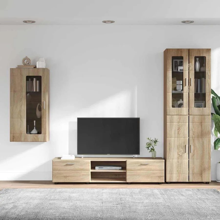Ensemble meuble TV FLORIN 3 pcs Chêne Sonoma Bois d'ingénierie - 4
